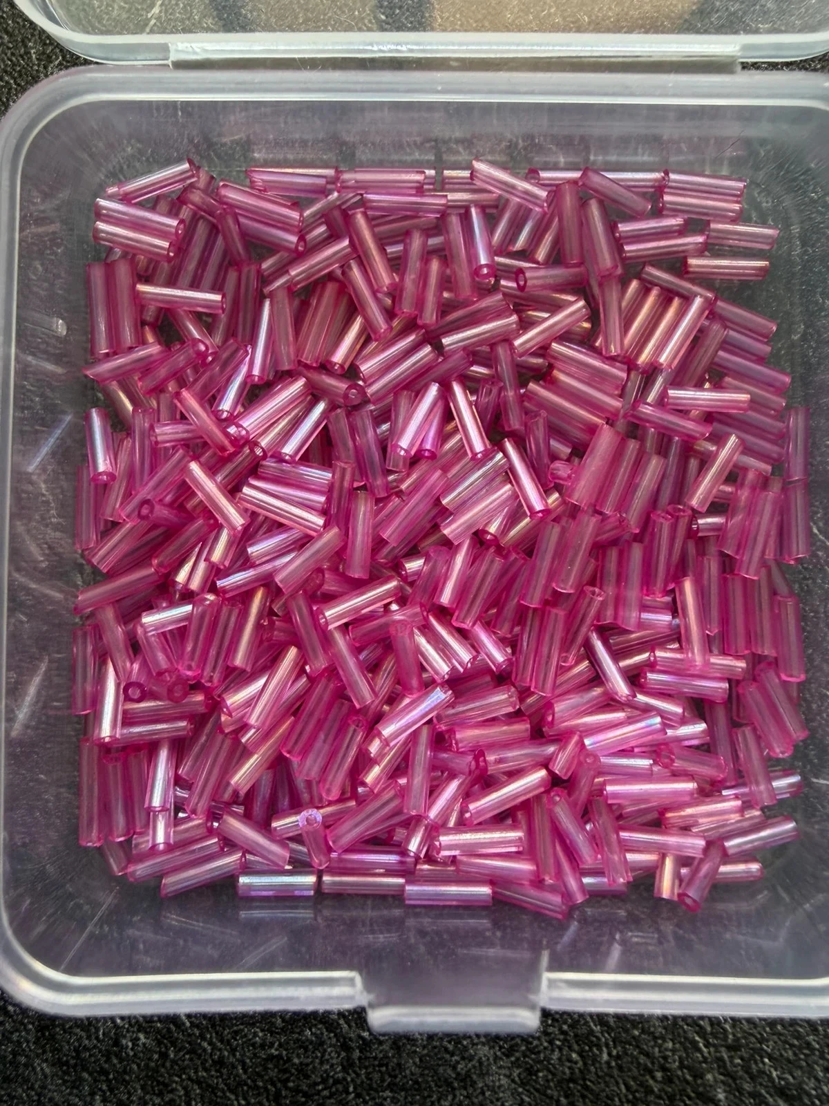 Tubulação de pérola rosa fúcsia transparente – photo 2